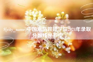 伊犁中国消防救援学院2024年录取分数线是多少