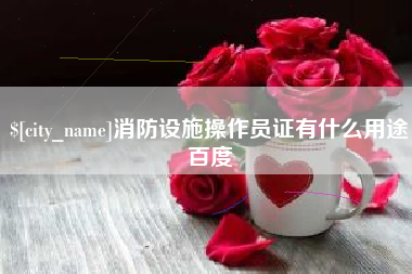 伊犁消防设施操作员证有什么用途百度