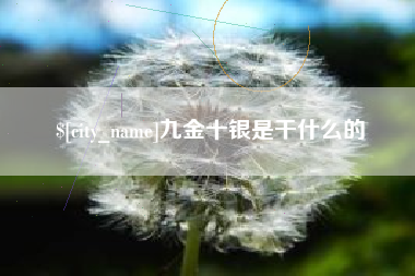 伊犁九金十银是干什么的