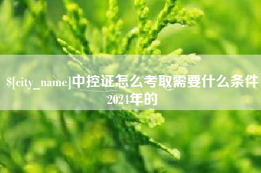 伊犁中控证怎么考取需要什么条件2024年的