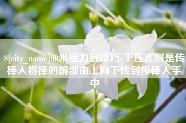 伊犁60米接力赛技巧-下压式则是传棒人将棒的前部由上向下传到接棒人手中