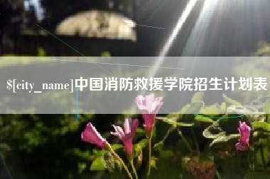 伊犁中国消防救援学院招生计划表